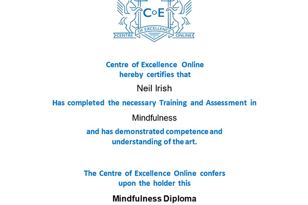 Mindfulness Diploma Certificate